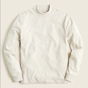 Sueded Cotton Mockneck Shirr